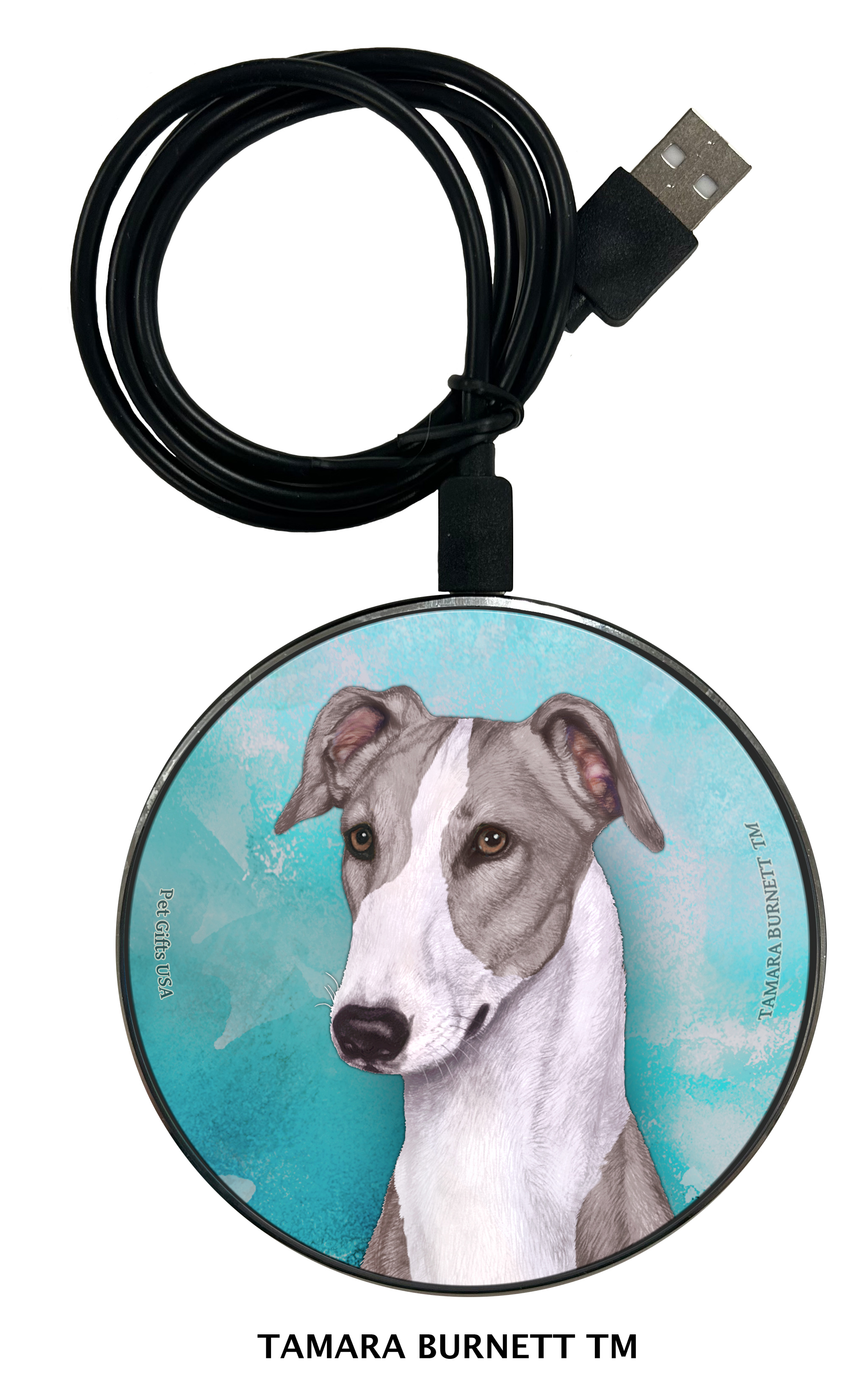 Greyhound Blue and White - Zoomies Phone Charger image
